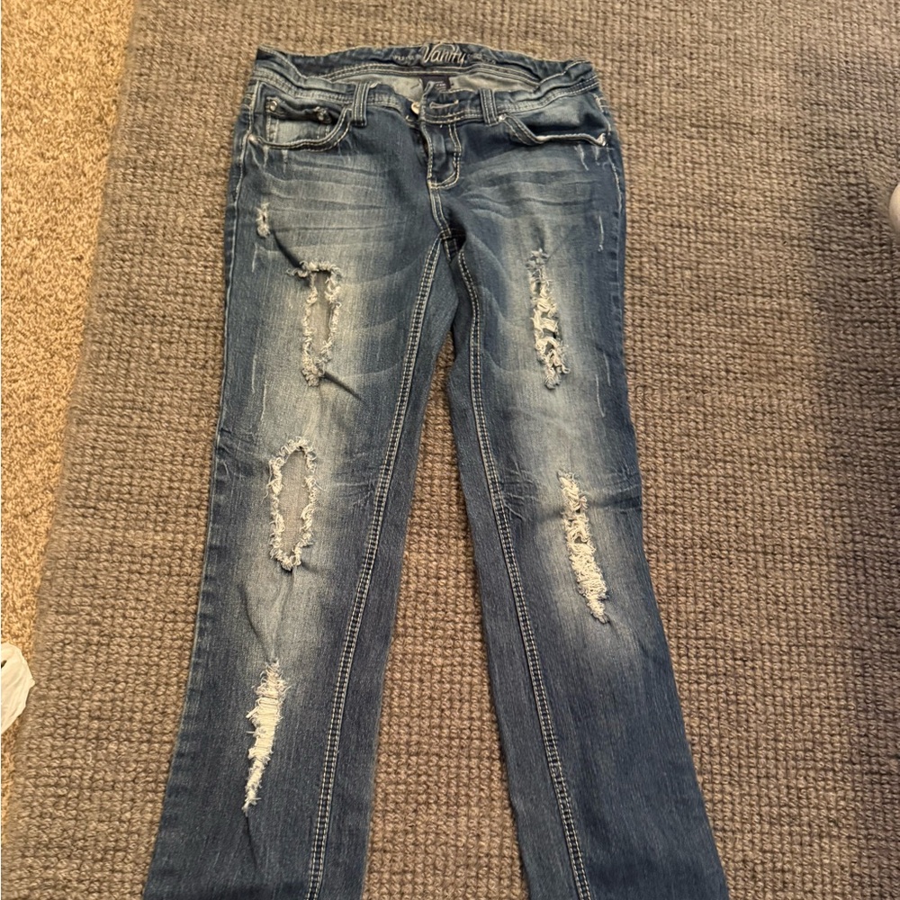 Vanity Distressed Skinny Jeans in Blue